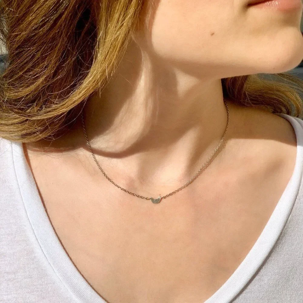 HighMaintenanceHippie Sterling Silver Crescent Moon Goddess Necklace